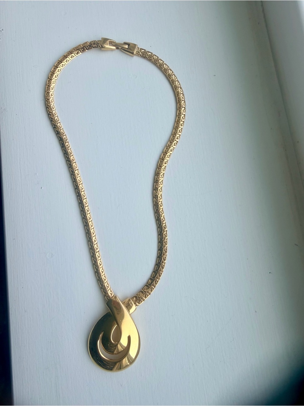 Napier Gold-Tone Sculpted Teardrop Pendant Necklace - Women Jewelry